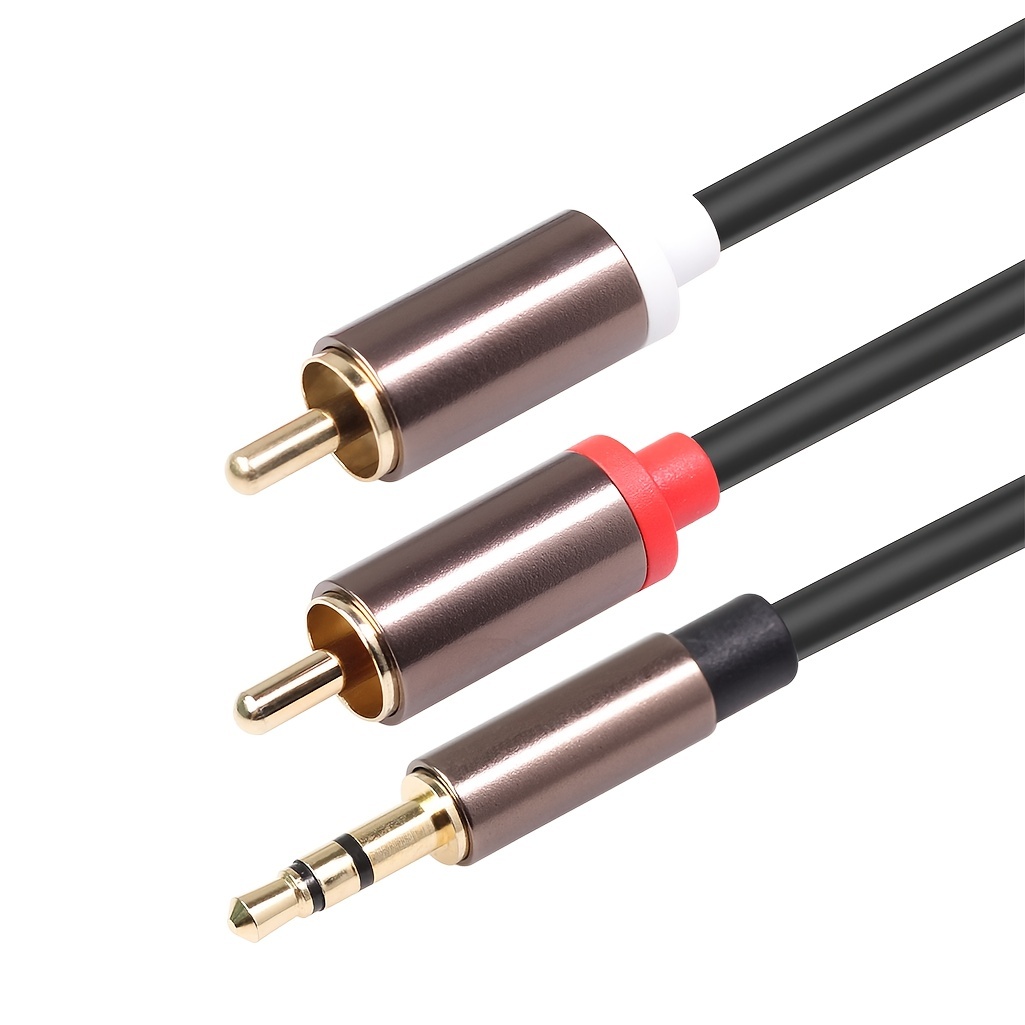 3.5mm to 2 RCA オーディオケーブル 50 フィート Yeung Qee ナイロン