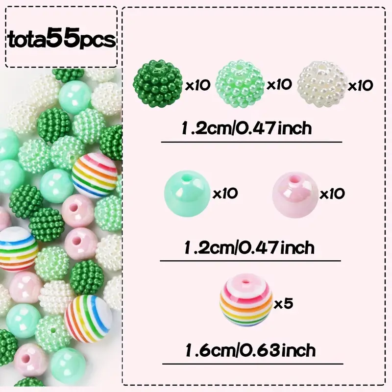 Acrylic Beads Candy Color Diy Bracelet Headwear Necklace - Temu