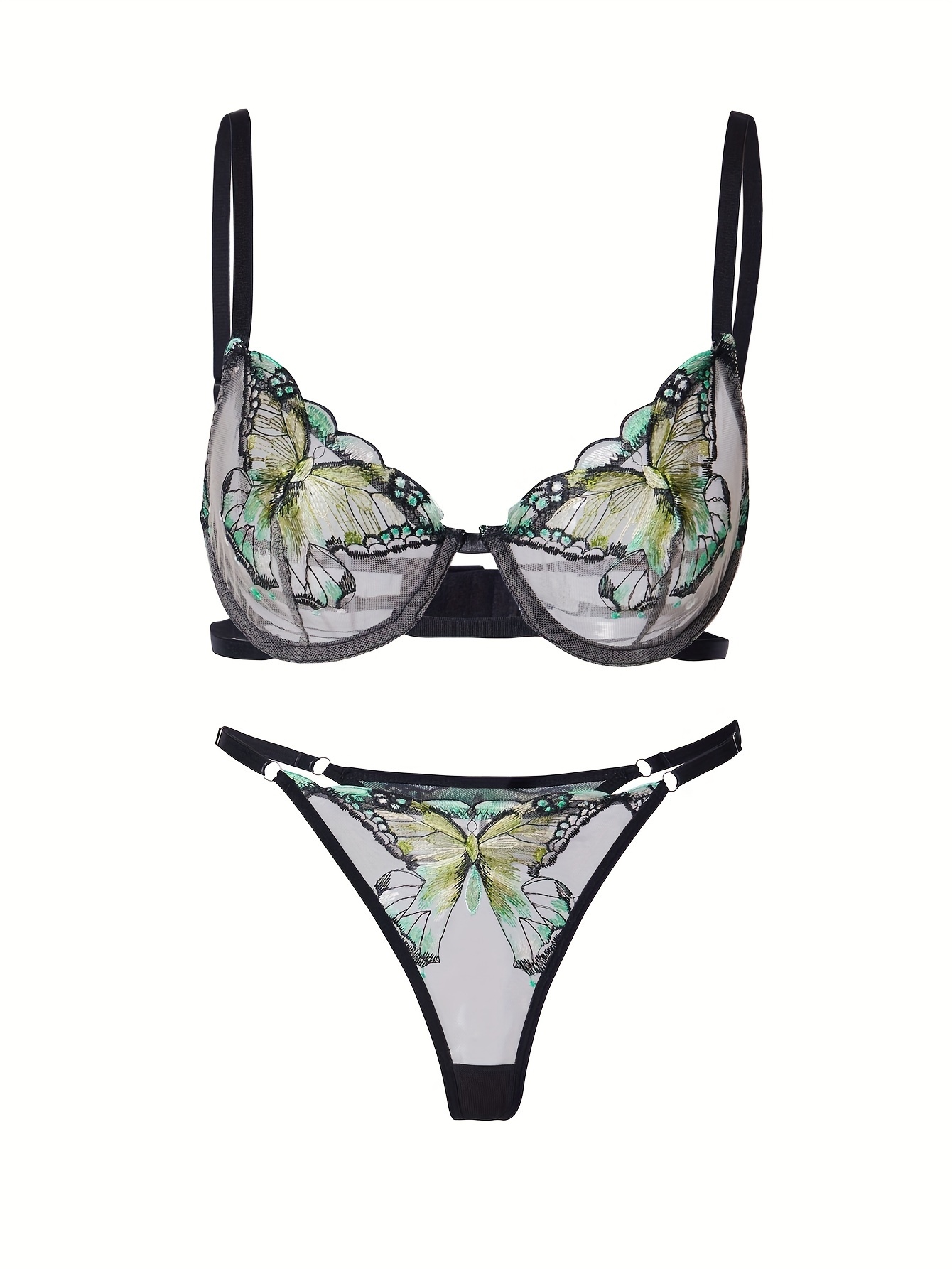 Meadow embroidery bra set – Rimless Lingerie