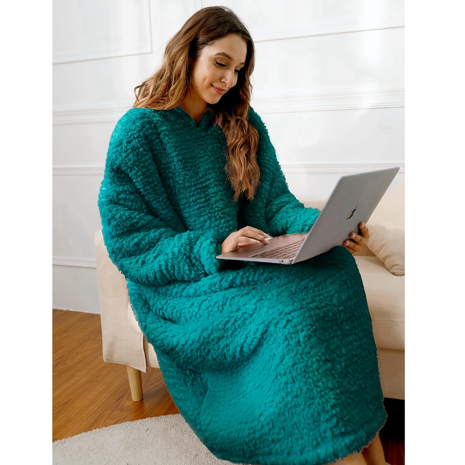 Wearable Blanket Hoodie Oversized Sherpa Hooded For Women - Temu