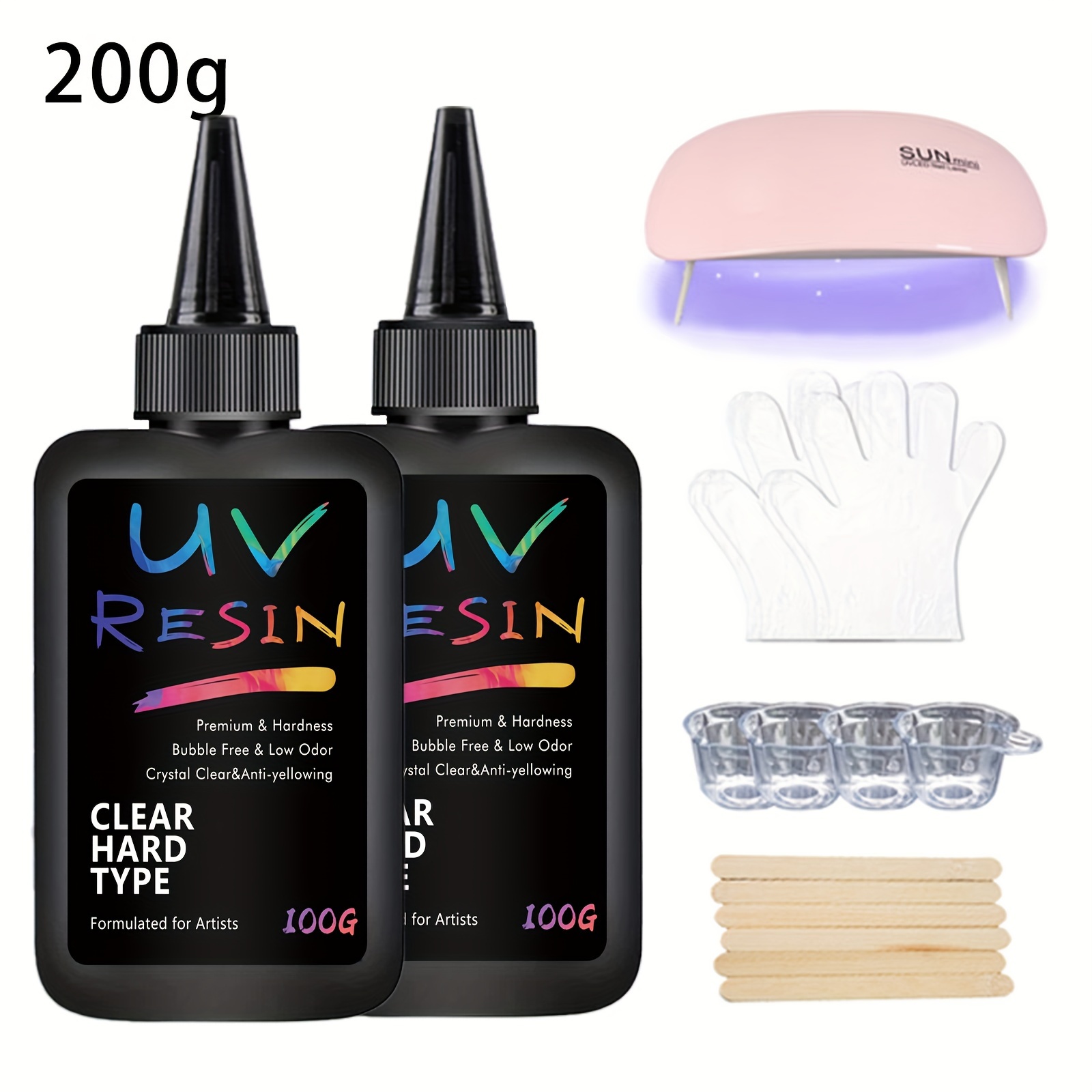 Uv Resin Kit With Lights Upgraded Crystal Clear Uv Resin - Temu