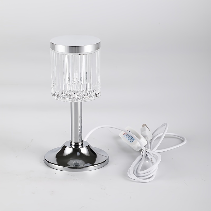 Lampe de Table en Cristal, Lampe Cristal Lampe de Chevet Chambre, Dimmable  Lampe de Table Sans