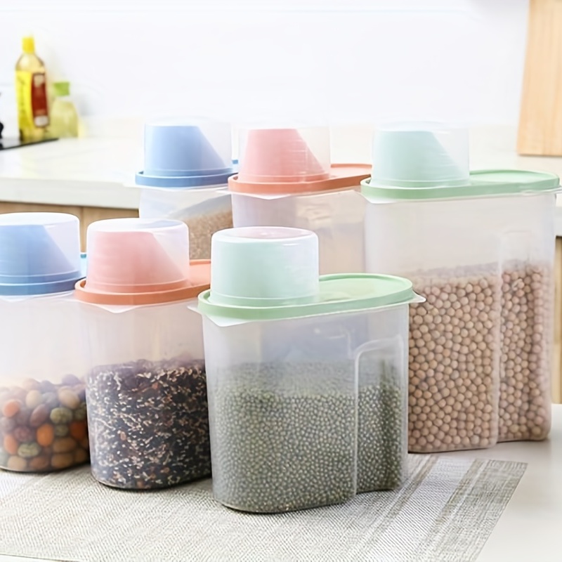 Perfect Sealed Flour Storage Tank 1.2L/5KG Food Storage Container Airtight  Rice Container Bin with Measuring Cup Cereal Container Dispe