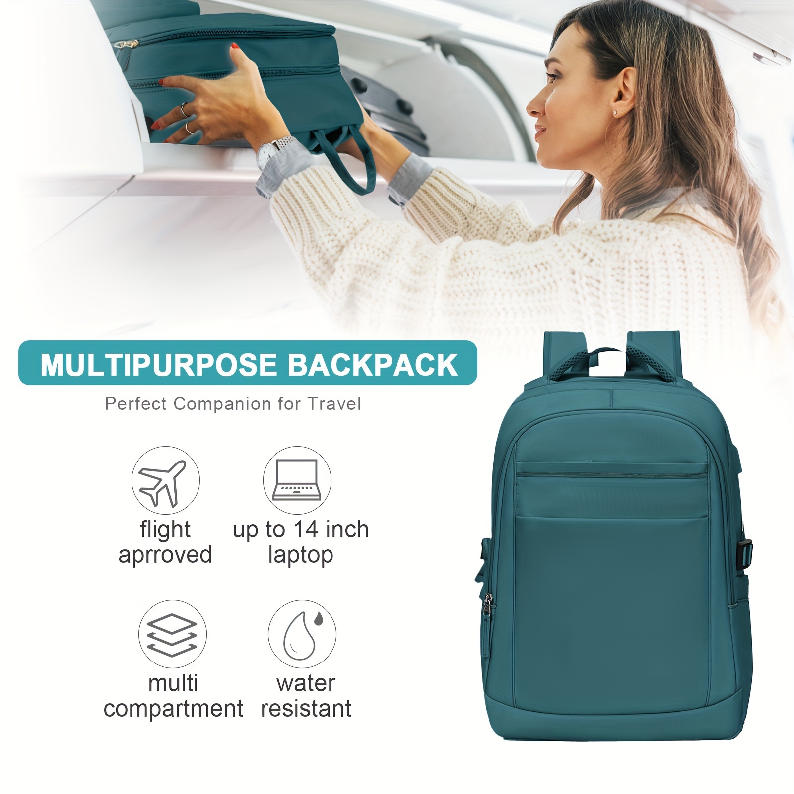 Mochila Para Ordenador Portátil Con Carga Usb Para Mujer, Bolsa De