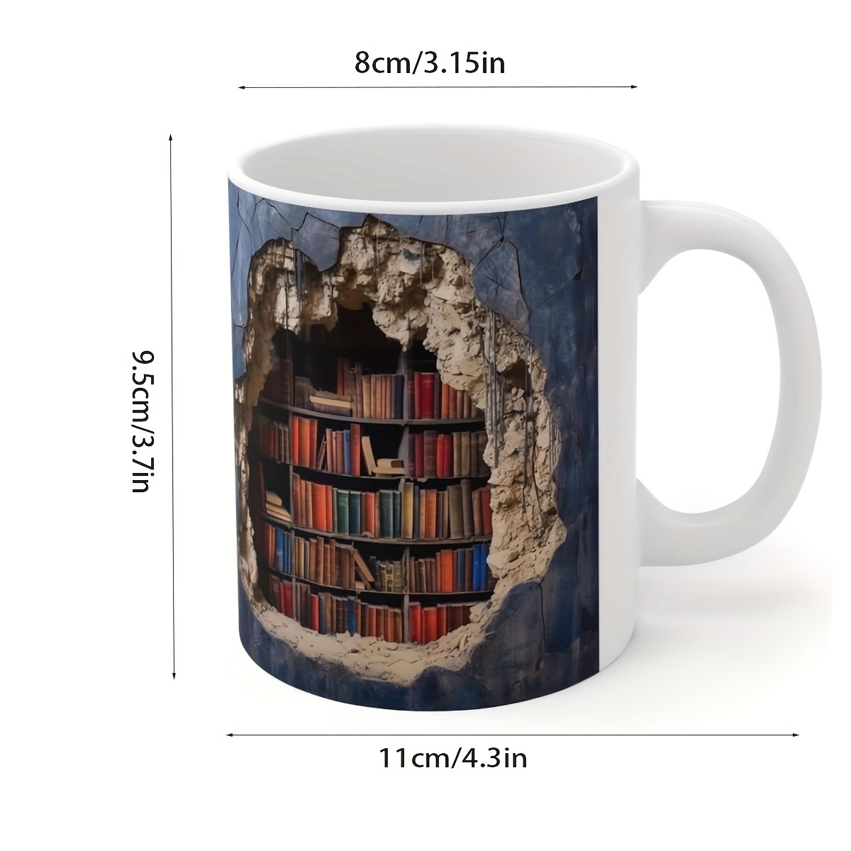 3d Bookshelf Mug Creative Break Through Design Multi purpose - Temu