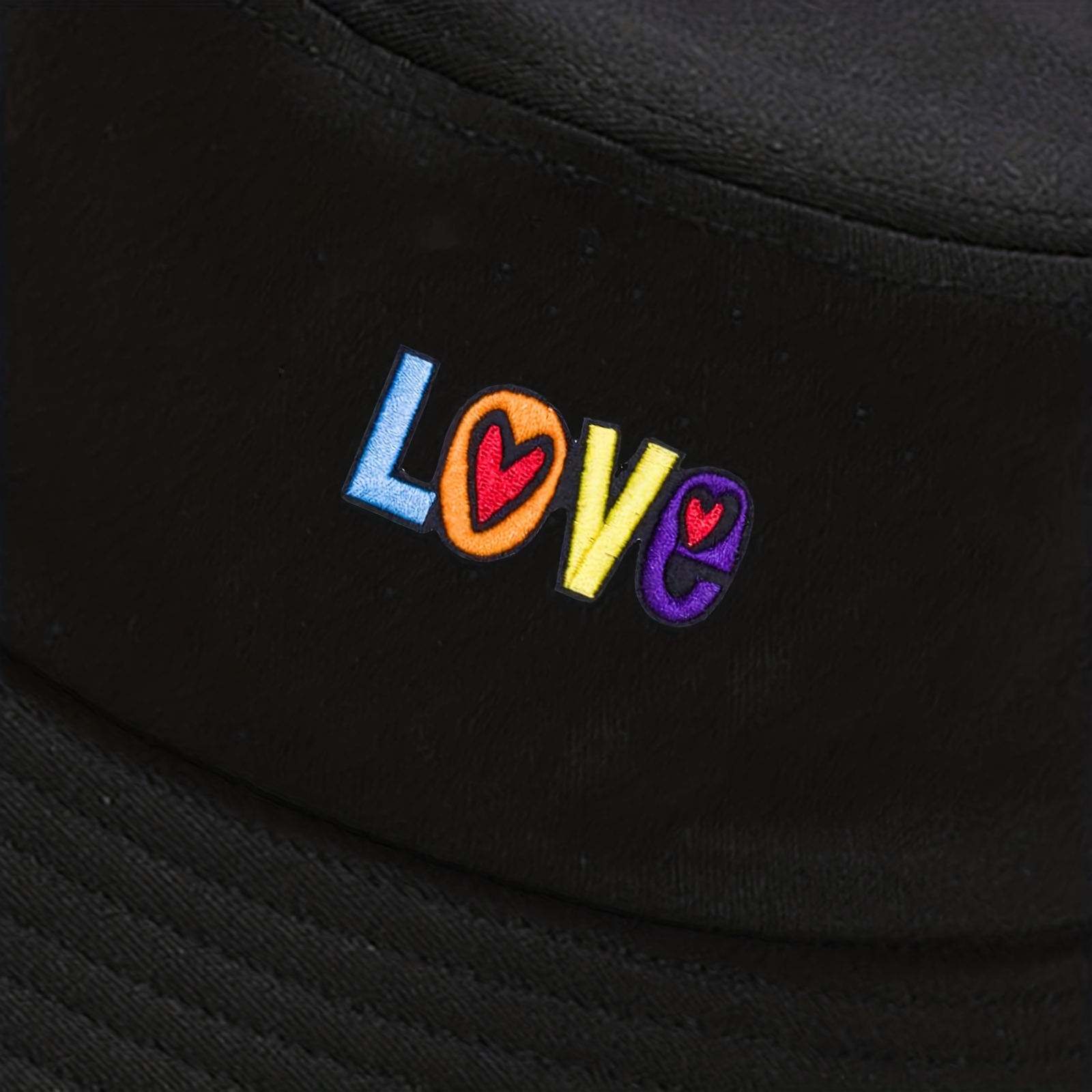 Mens Bucket Hat Love Embroidered Fisherman Hat