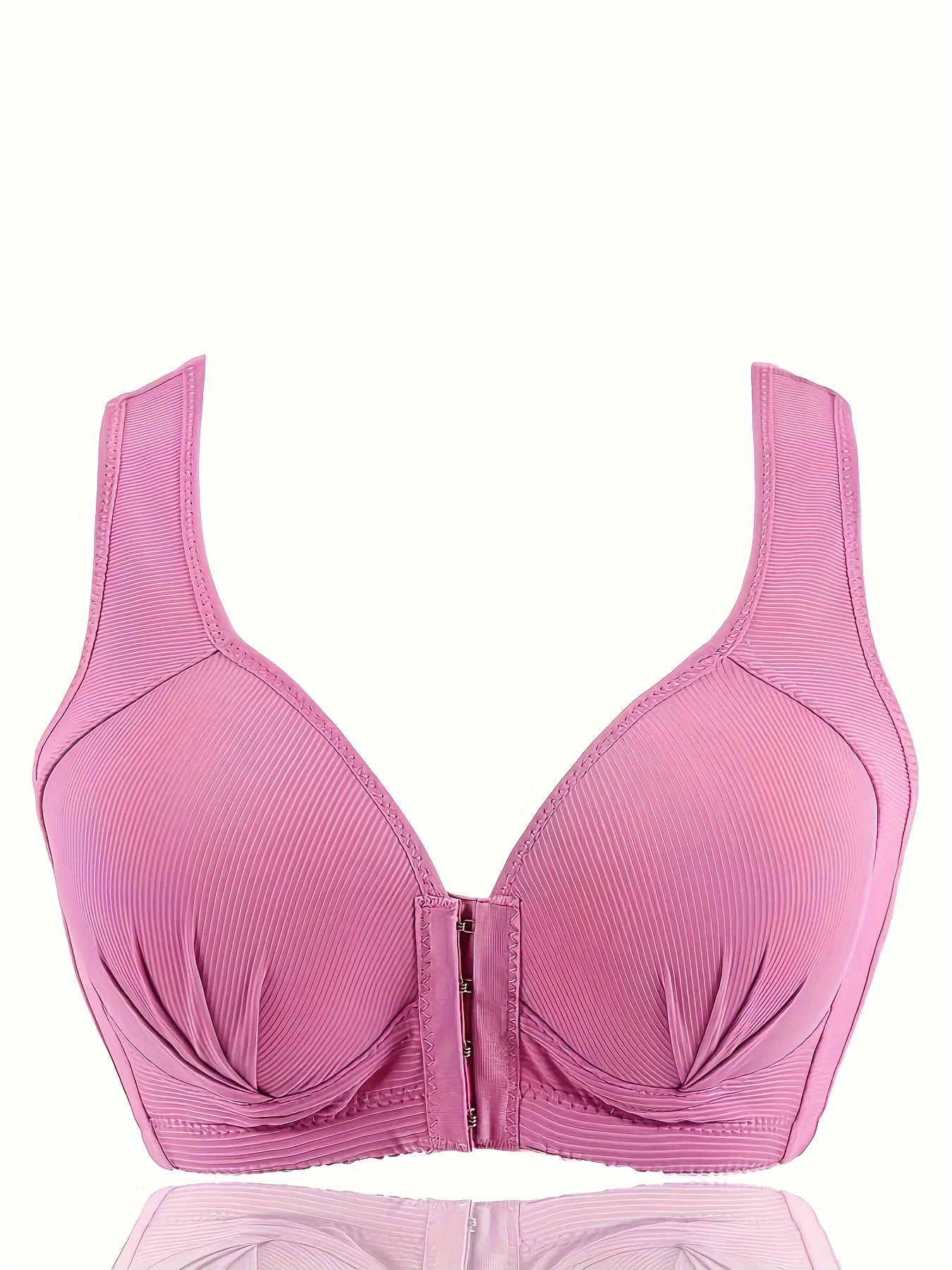 Camilace - Comfort Wireless Front Close Plus Size Bra, Womens Elastic Sexy  Lace Plus Size Wirefree Push Up Bra (S,Pink) : : Home
