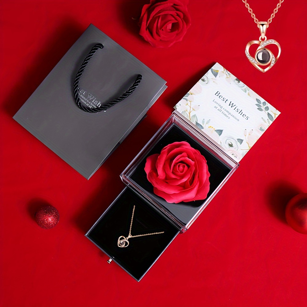 Valentine's Day Rose Gift Box Imitation Rose Jewelry - Temu