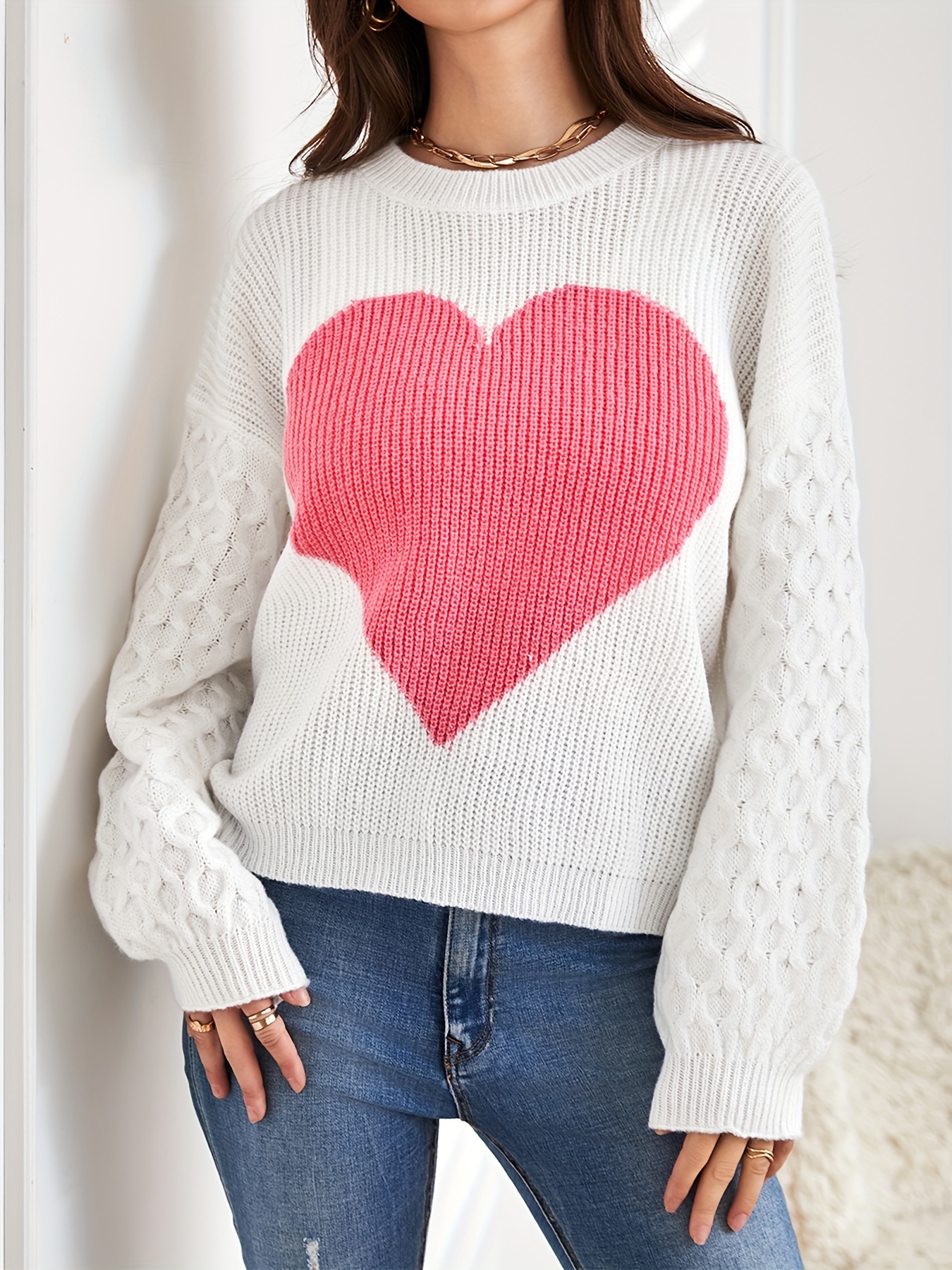 Heart discount pullover sweater