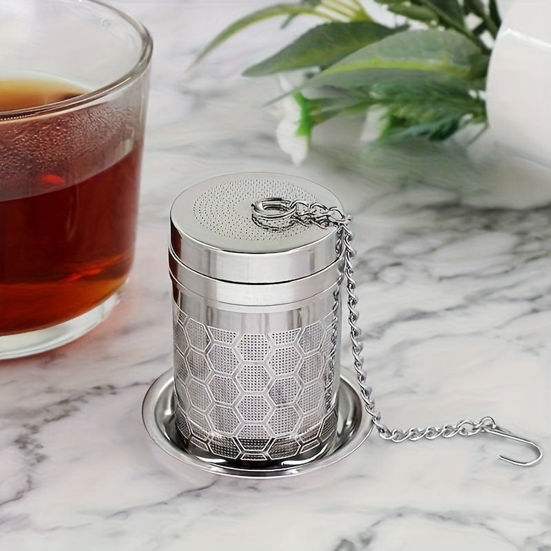 Infusor de té para té suelto, colador de té de acero inoxidable 304, diseño  de panal de abeja, malla extrafina, filtro de té de hojas sueltas con
