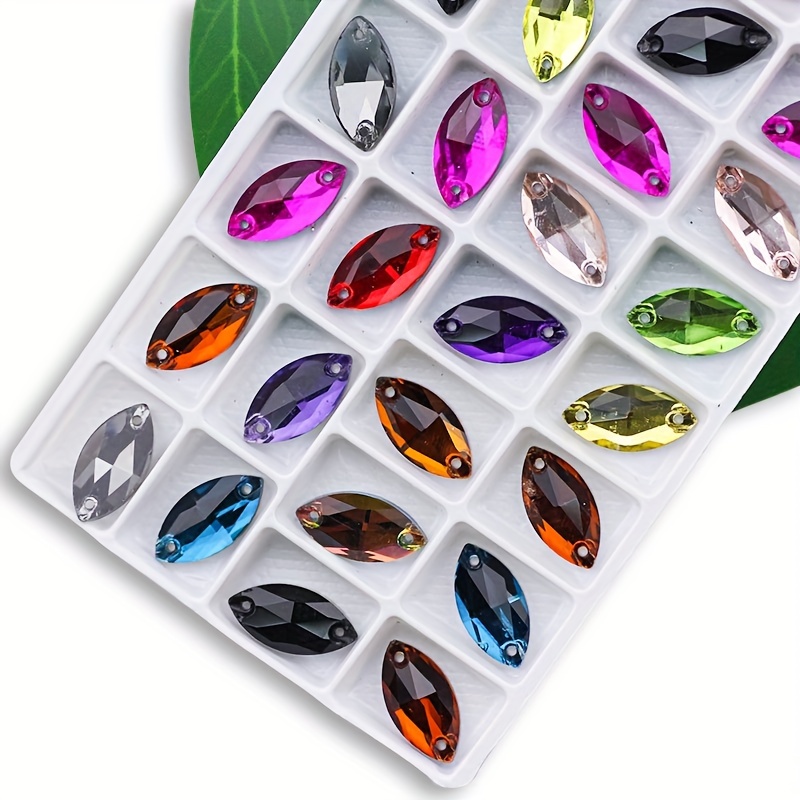 All Siz Colorful Horse Eye Crystal Glass Sew On Rhinestones - Temu