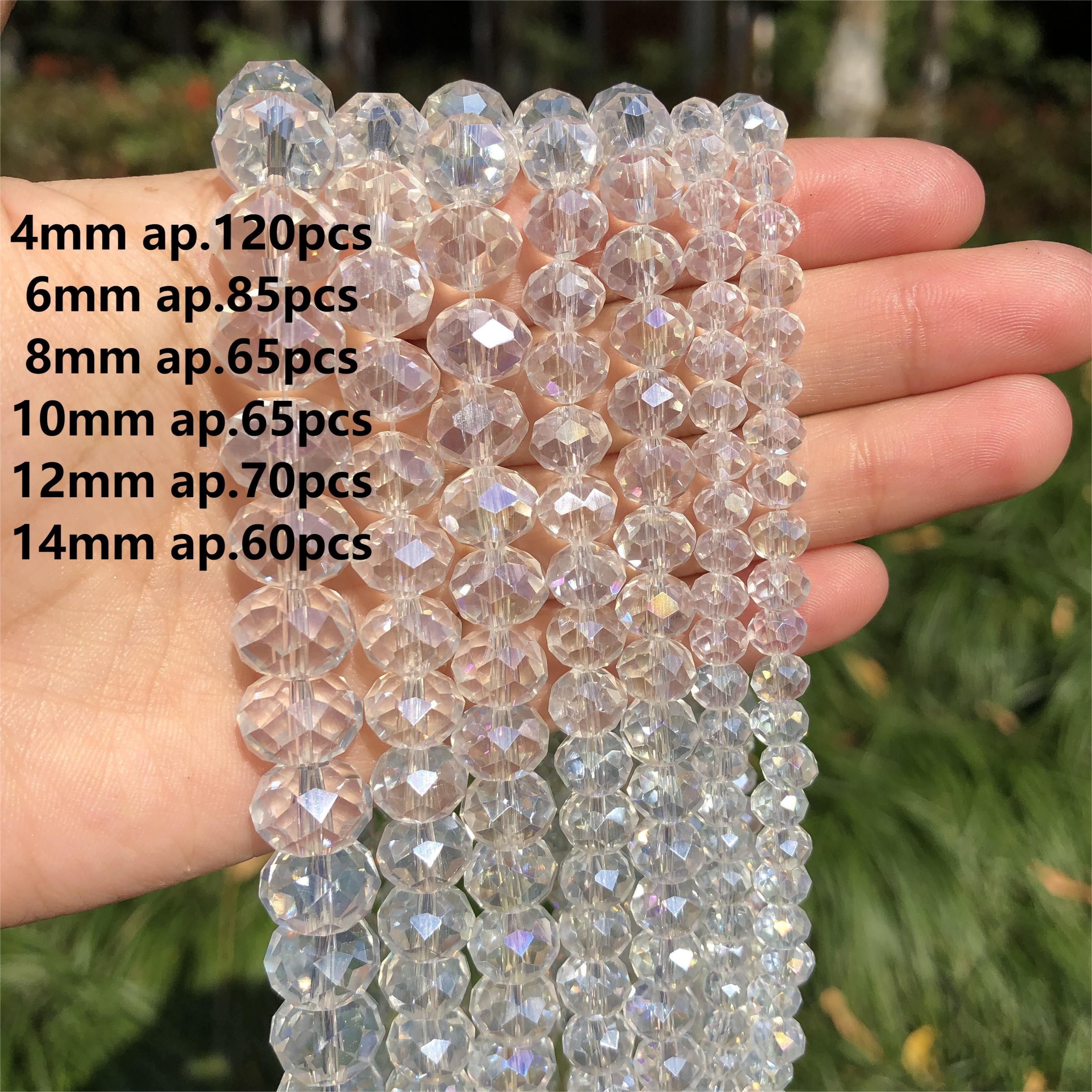 4mm 6mm 8mm Glass Beads Round Crystal Beads Colorful AB Spacer Bead  Rhinestone For Bracelet Jewelry Making DIY