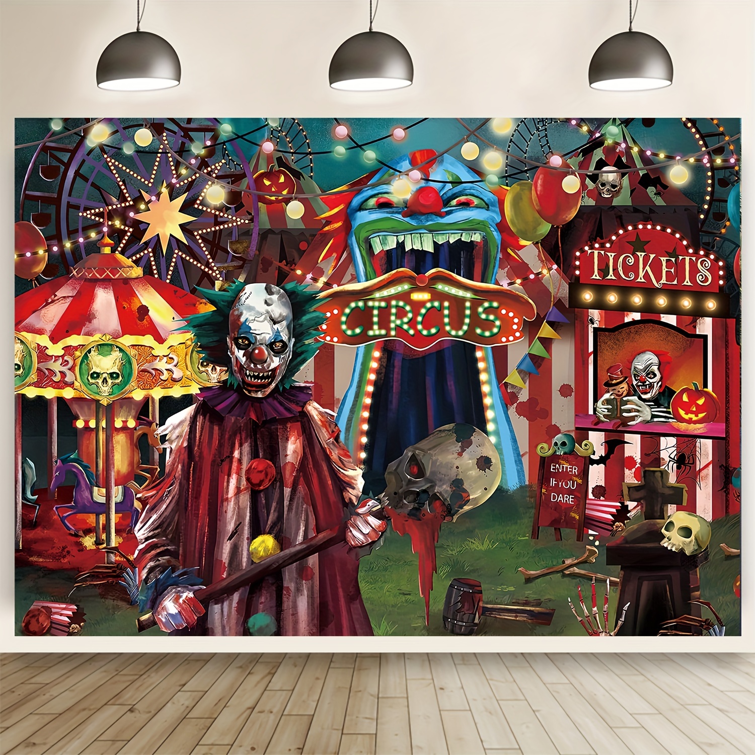 Classic Scary Movie Character Backdrop Banner For Halloween - Temu