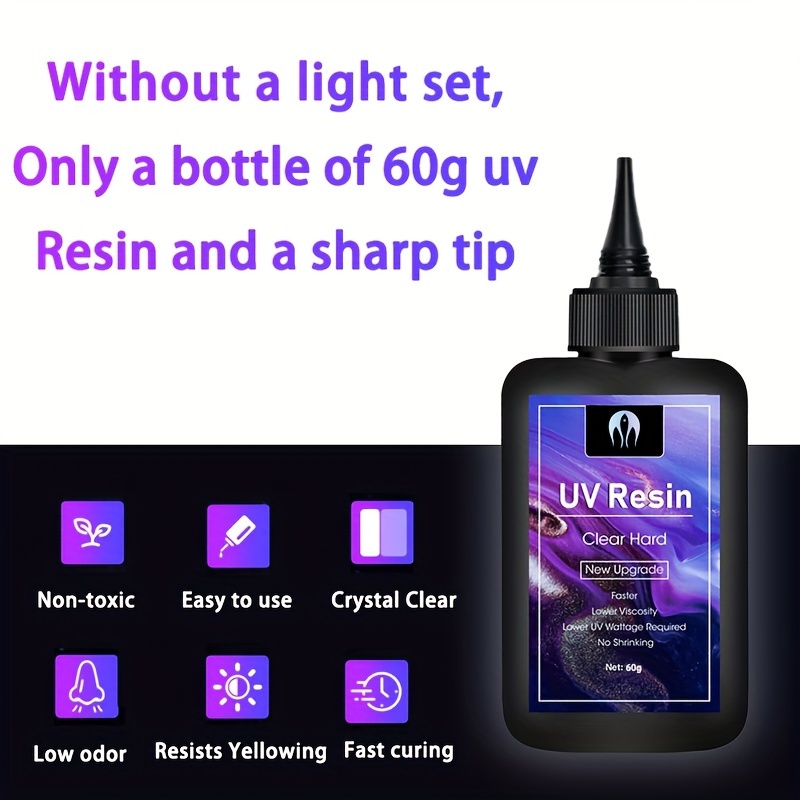 3.53oz / 7.05oz UV Resin Hard, Crystal Clear UV Cure Epoxy Resin Kit  Premixed Resina UV Transparent Solar Activated Glue Fast Curing For Jewelry  Makin