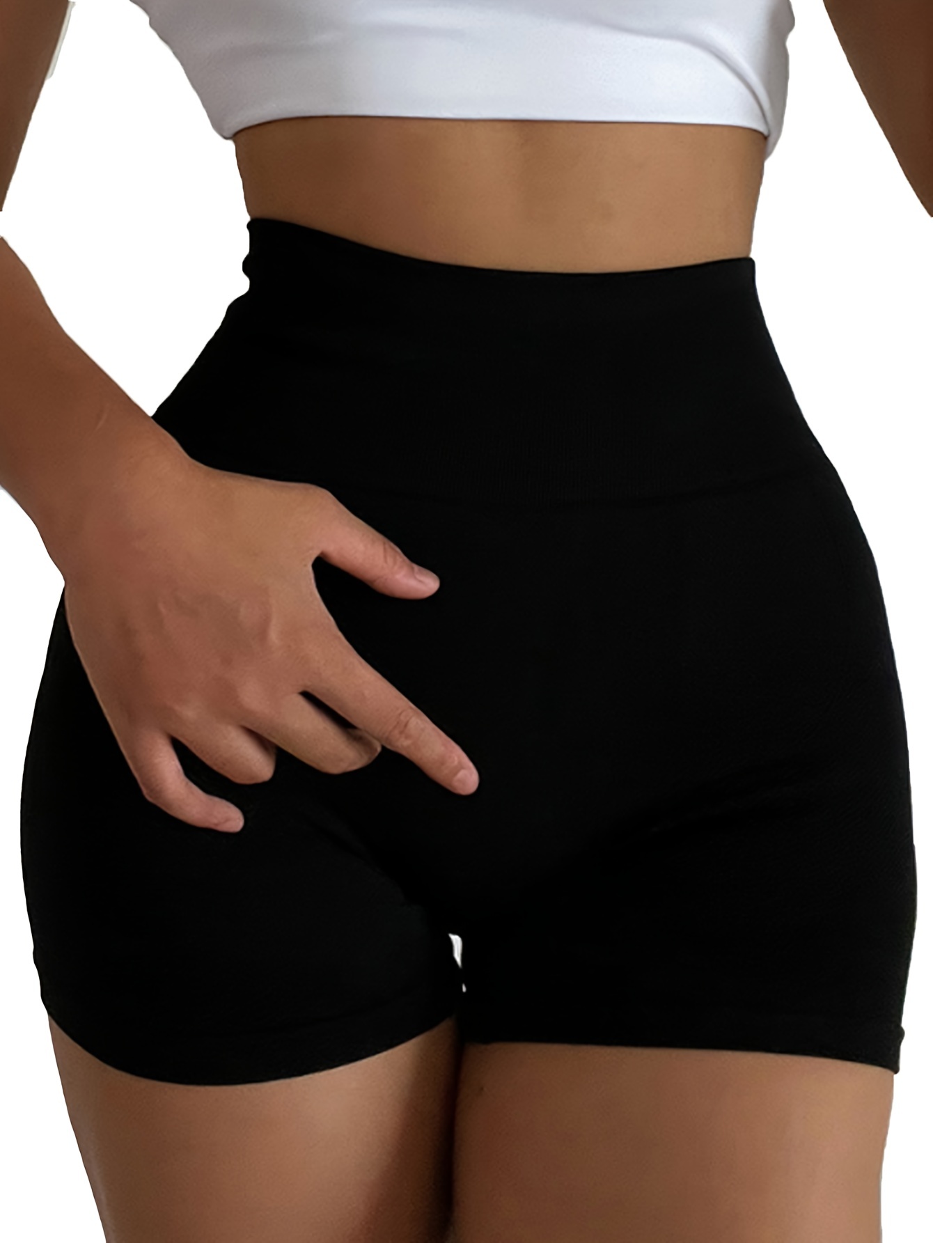 Womens Sports Shorts Gym Workout Booty Shorts High Waist Tummy Control Hot  Pants