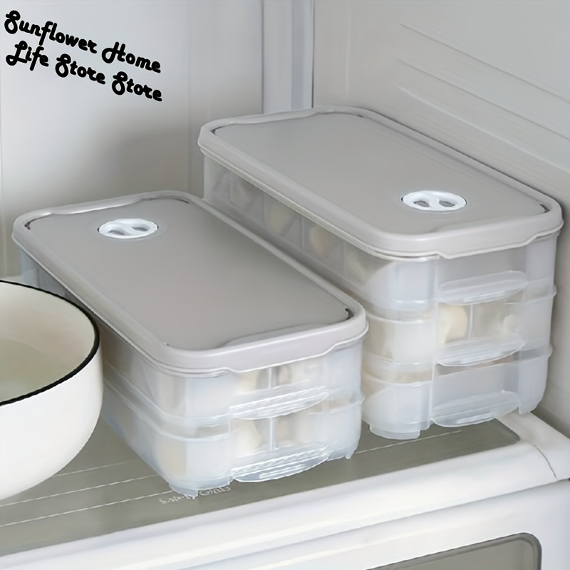 1pc Refrigerator Storage Box Dumpling Containers Stackable Kit