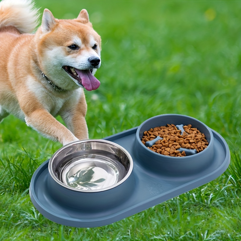 Stainless Steel Anti-choking Dog Feeder Bowl, Durable Slow Feeder Dog  Feeding Drinking Basin Dog Puzzle Food Bowl - Temu