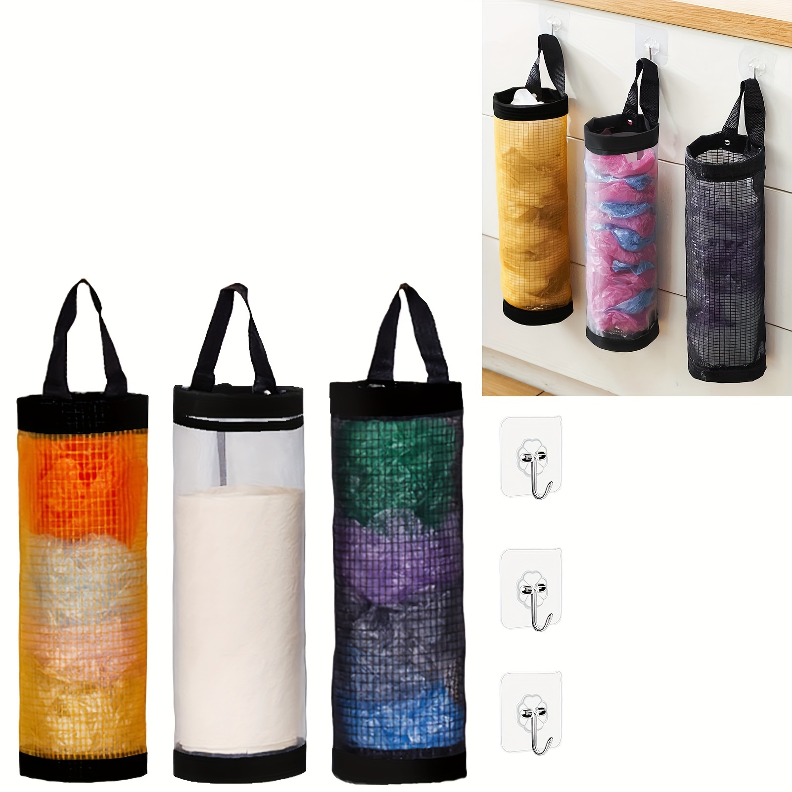 2pcs Trash Bag Storage Holder, Recycling Bag Holder, Plastic Bag Dispenser,  Plastic Bags Grocery Pocket Containers