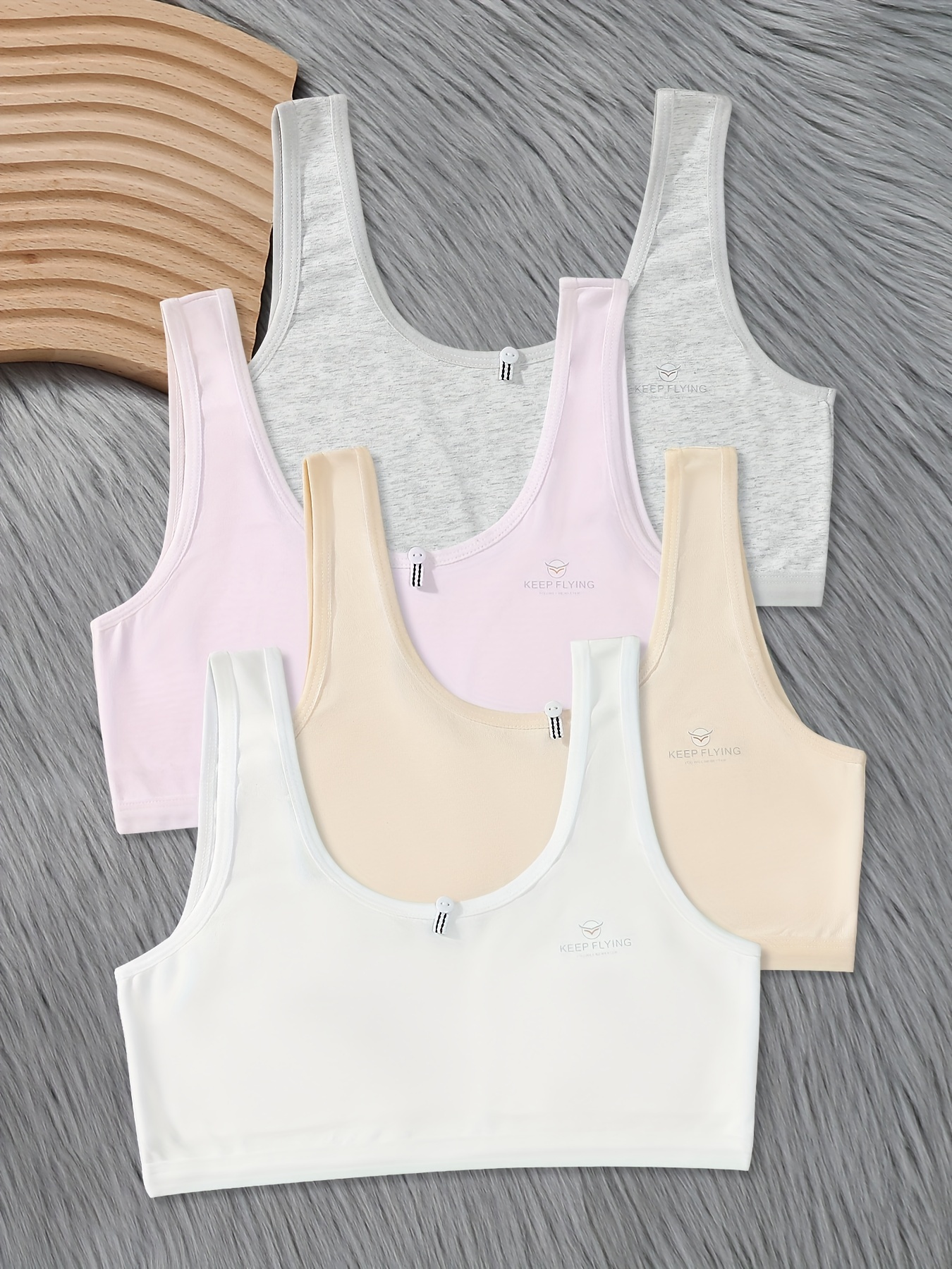 Girls keep Flying Graphic Stretch Cotton Bras Comfortable - Temu