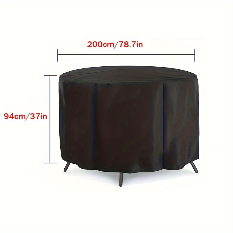 Outdoor Round Table Cover Waterproof Dustproof Patio Furniture Protector Multiple Sizes 210D Oxford Cloth Easy Clean Maintenance