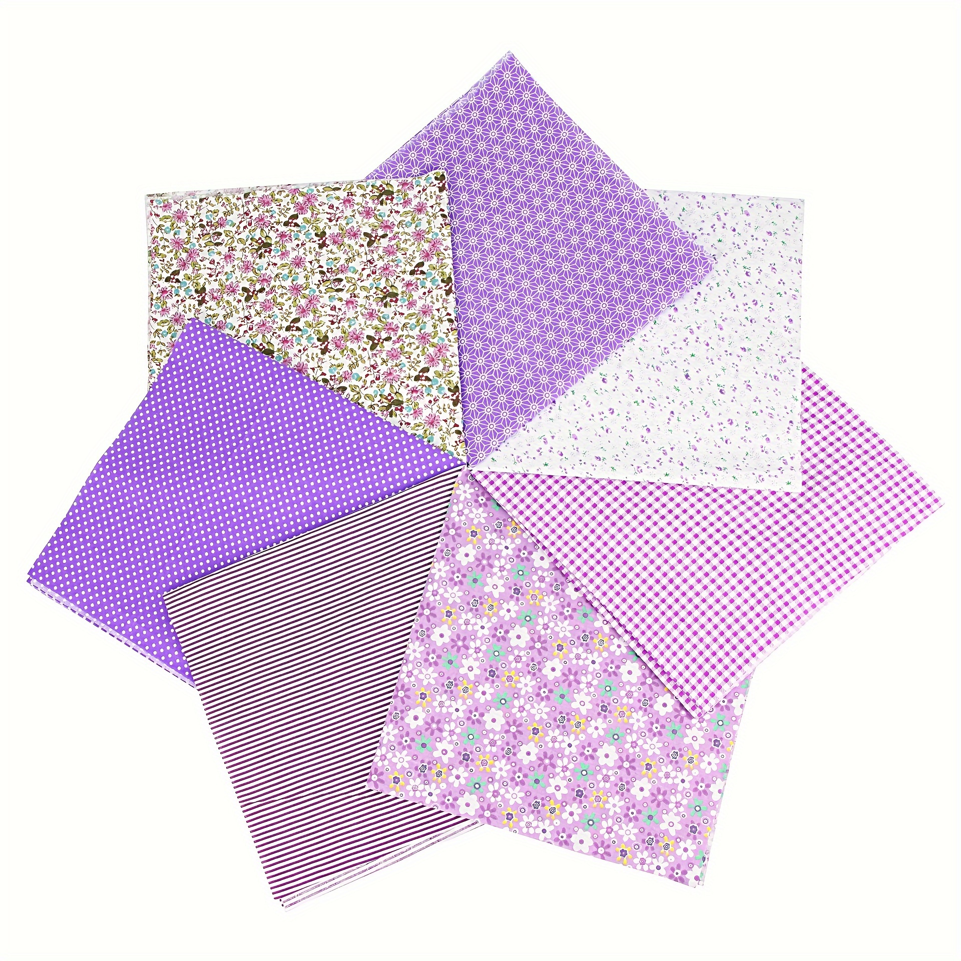 7pcs polka dots stripes series printed quilting