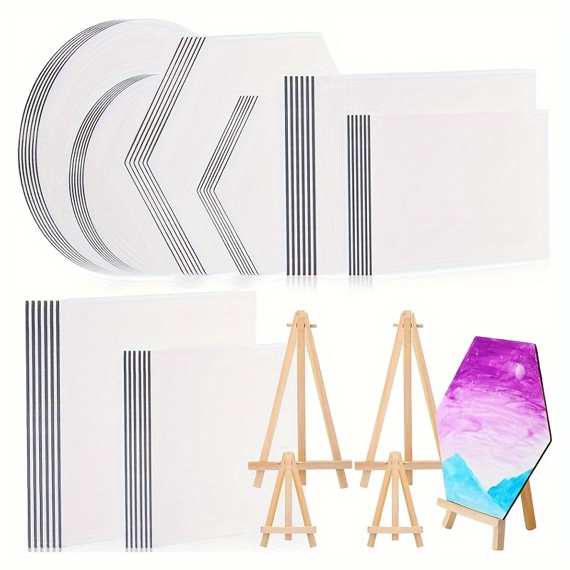 Canvas Painting Easel Blank Boards Art Artist Small Mini Cotton Set Oil  Canvases Kit Tabletop Panels A Frame Paint