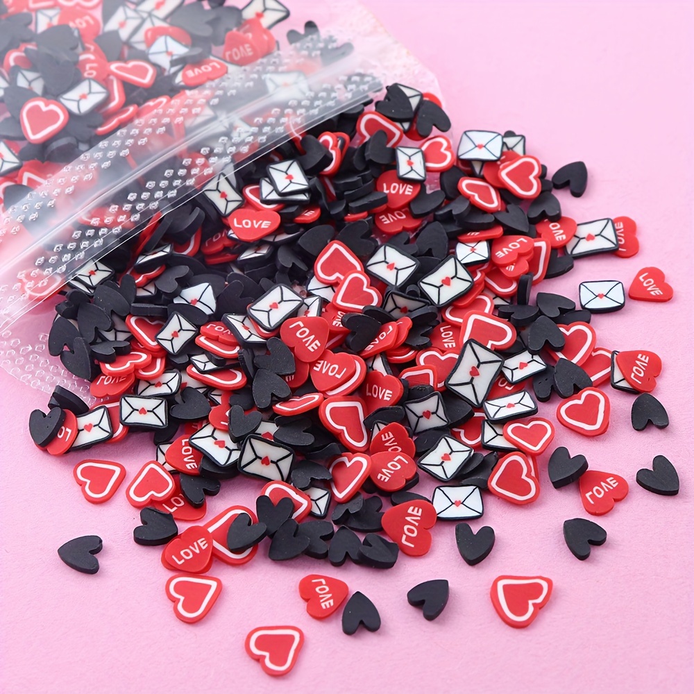 Lip Nail Art Flakes heart Letter Slime Charms Fimo Charms 3d - Temu