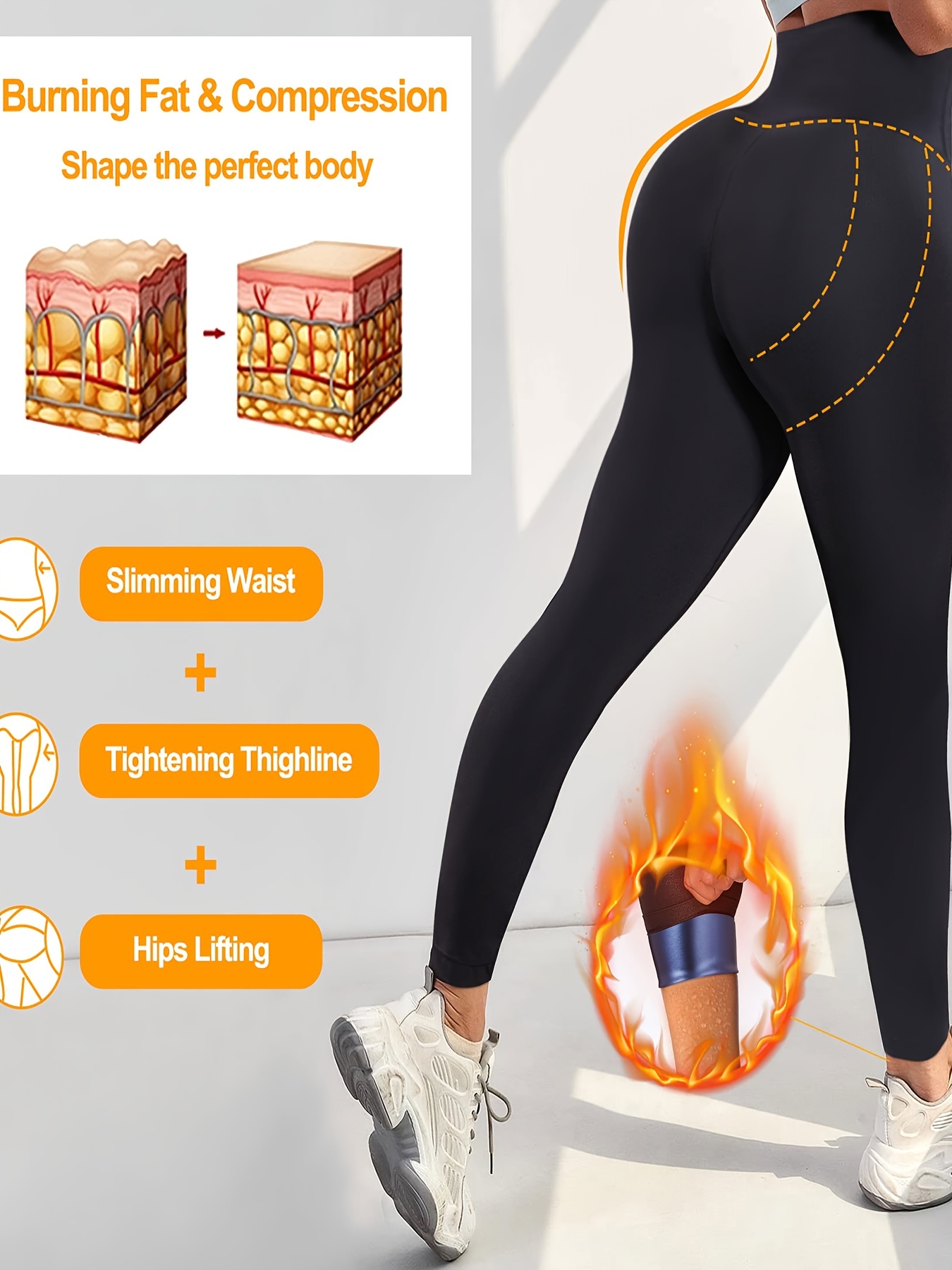 Anti Cellulite Compression Women High-waisted Shaping Leggings
