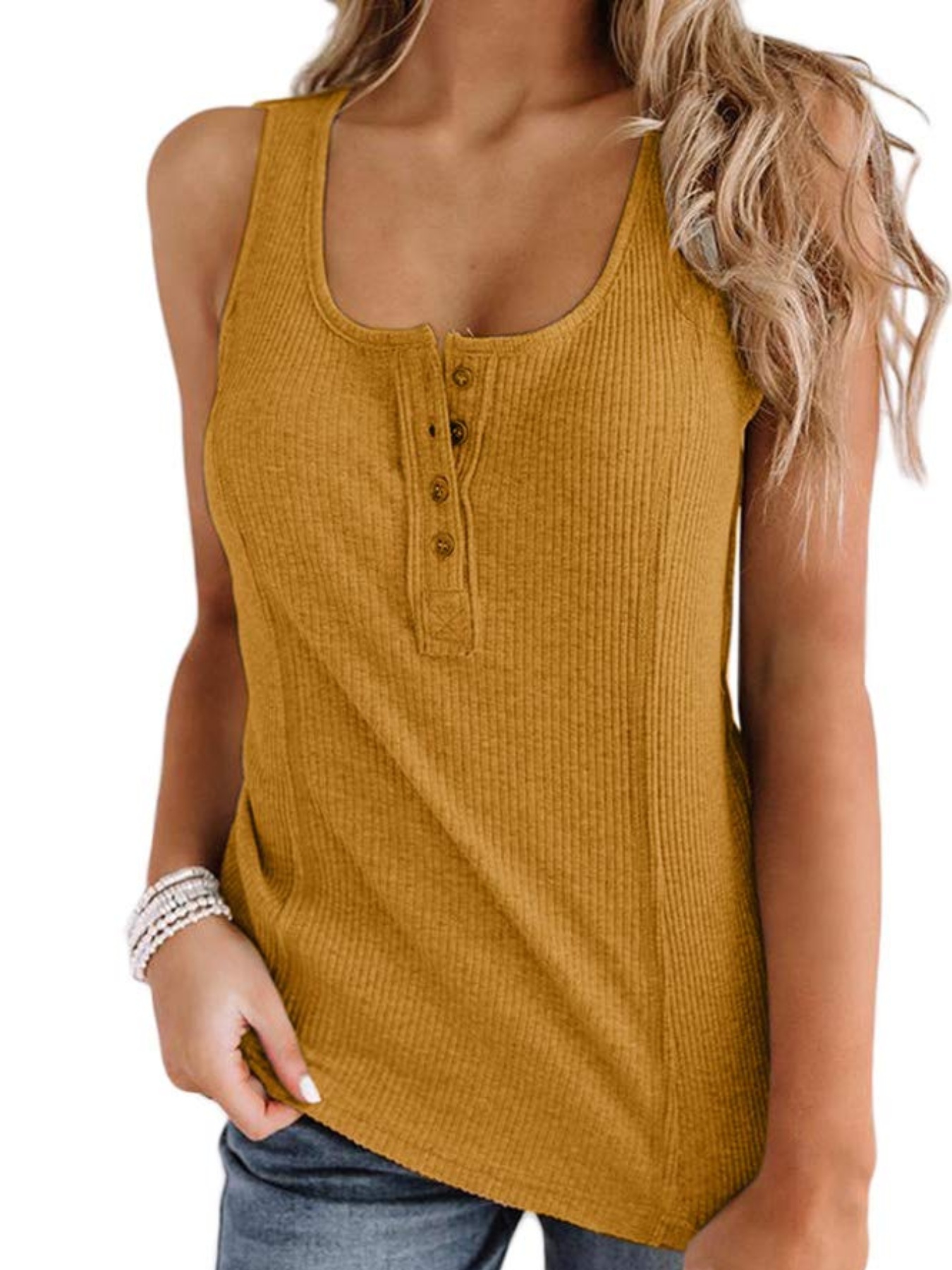 Solid Color Round Neck Tank Top Casual Loose Fashion - Temu