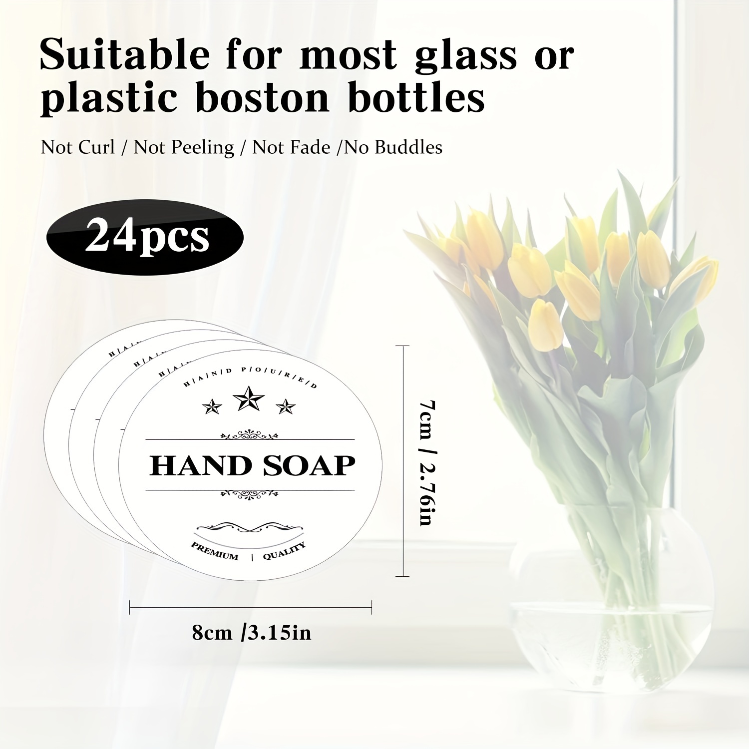 O)Étiquette amovible étanche pour distributeur de savon, pour