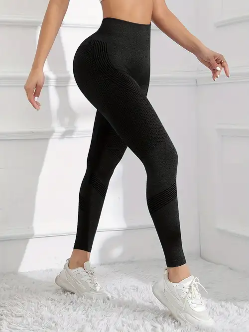Women's Solid Color Seamless Leggings High Waisted Butt - Temu Canada