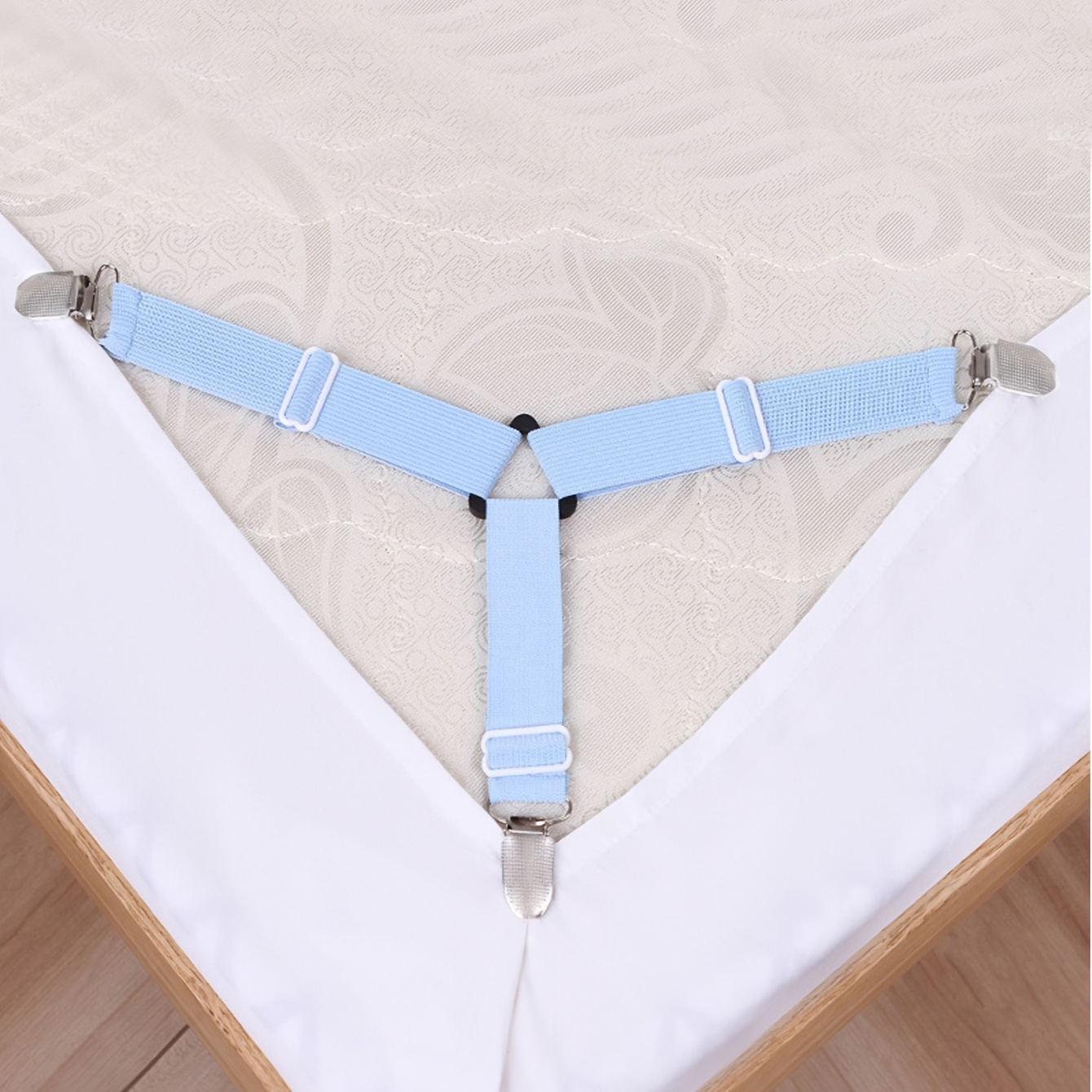 Sheet Grippers - Elastic Bed Sheet Suspender Clips - Fits Any Size