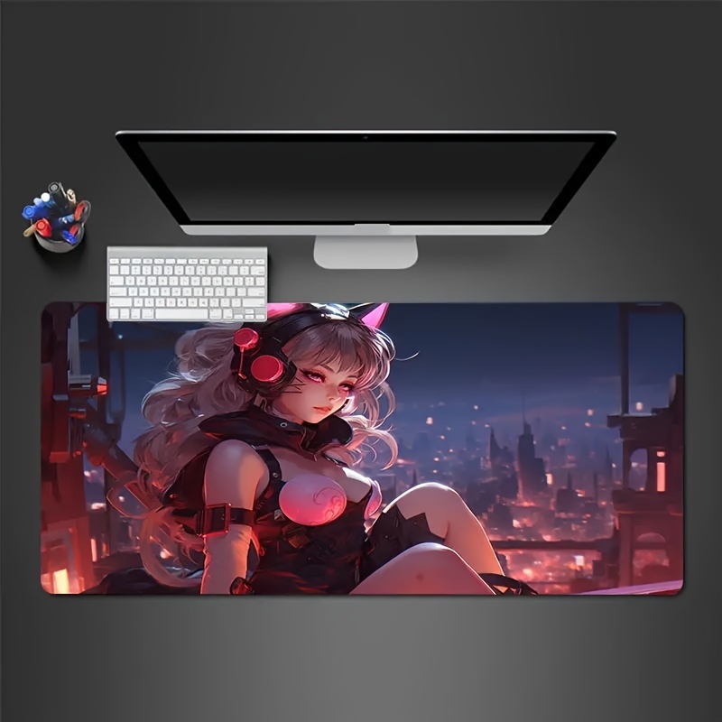 Anime Game Character Large Mousepad Computer Hd Keyboard Pad - Temu