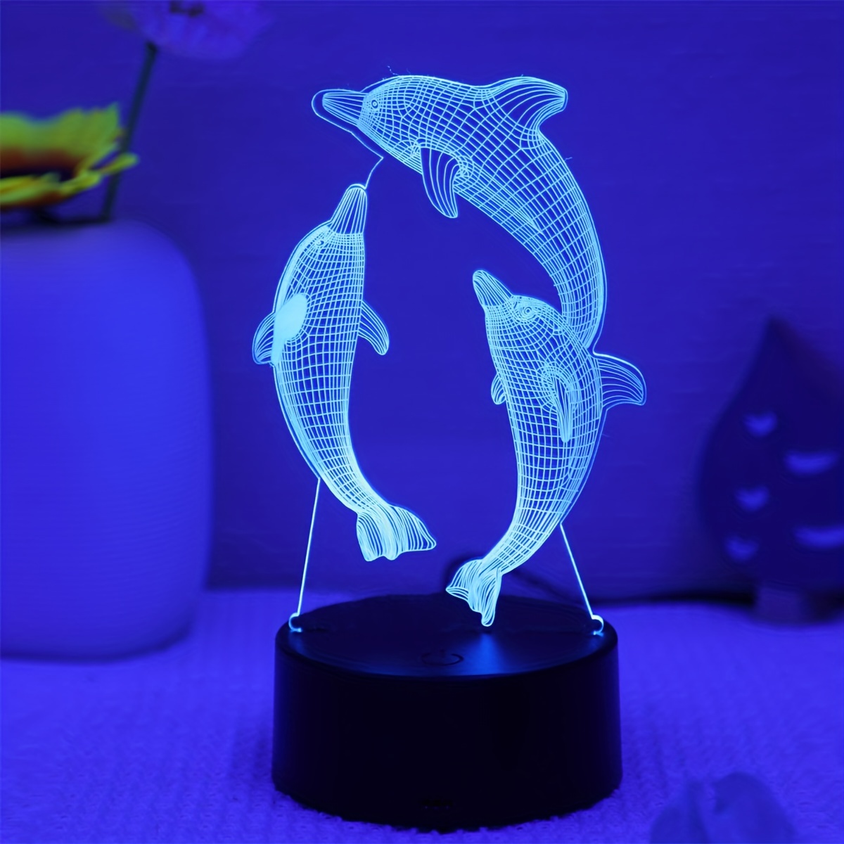 Lampe LED 3D en forme de sablier - 25,4 cm - Sable mouvant - Rotation -  Décoration de table - 3 couleurs - Intensité variable - USB - Peinture sur