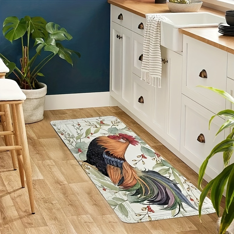 Boho Retro Style Kitchen Rugs Floor Mats Resistant Rooster - Temu