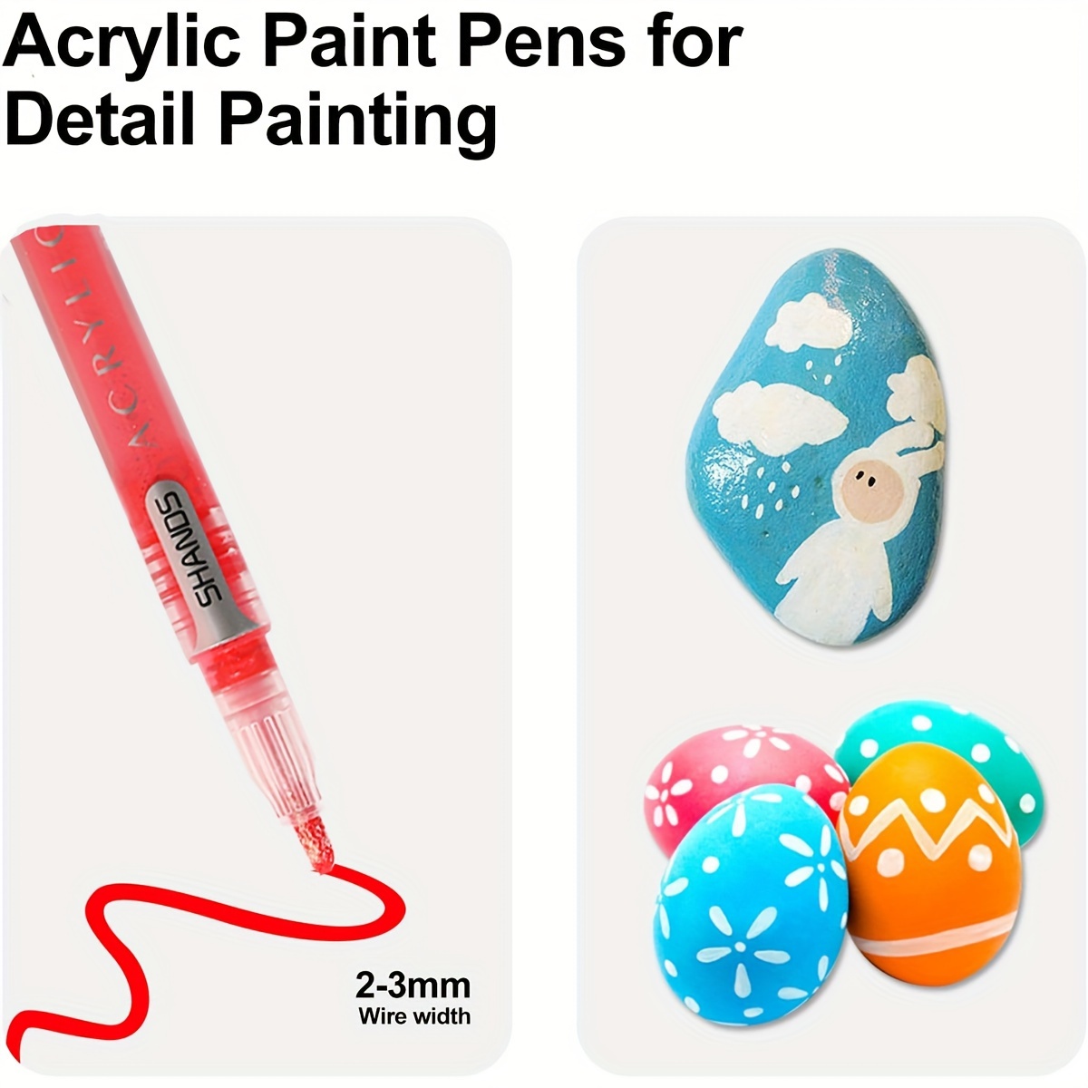 Paint Pens Paint Markers, Acrylic Paint Pens for Wood, Rock Painting,  Glass, Ceramic, Canvas, Easter Egg and More Paintings, Acrylic Paint Set  for Painting Supplies, Craft Supplies.