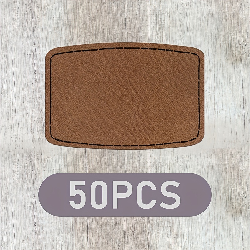 6 Styles Laserable Blank Leatherette Patches With Adhesive - Temu