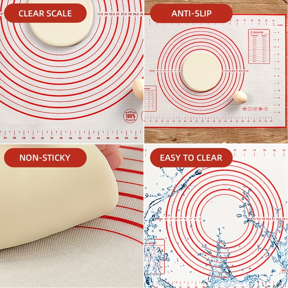 Non-slip Silicone Pastry Mat Extra Large with Measurements 28''By 20'' for  Silicone Baking Mat, Counter Mat, Dough Rolling Mat,O 
