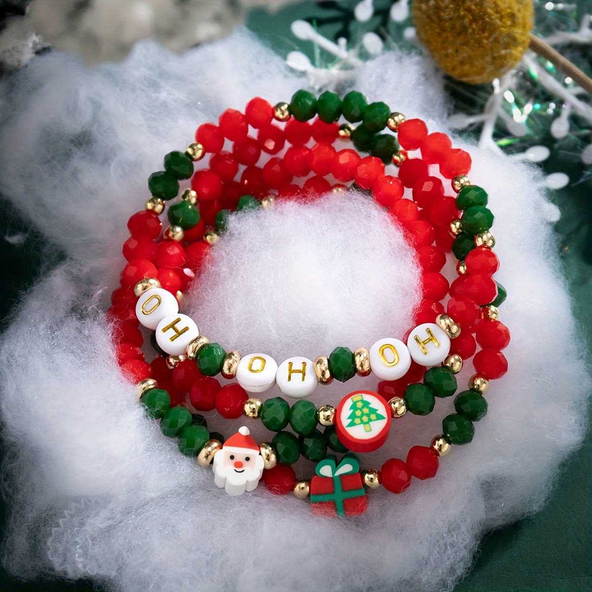 Cute Christmas Snowman Decoration Beads Combination Set For - Temu