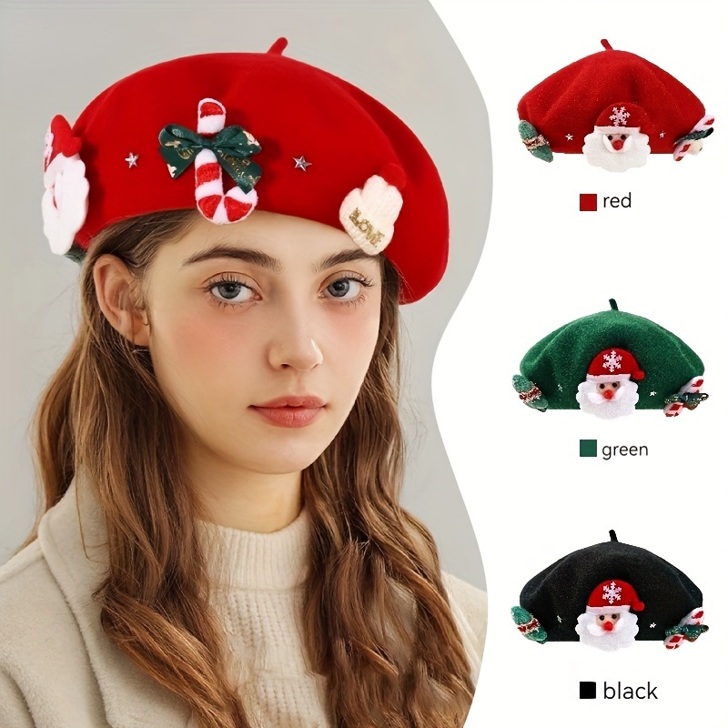 Lindos Sombreros Boina Navidad Dibujos Animados Parche Moda - Temu Chile