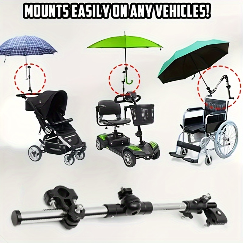 

1pc Umbrella Holder For Stroller, 360° Adjustable Bike Umbrella Stretch Mount Stand Holder Stroller Pram Bicycle Chair