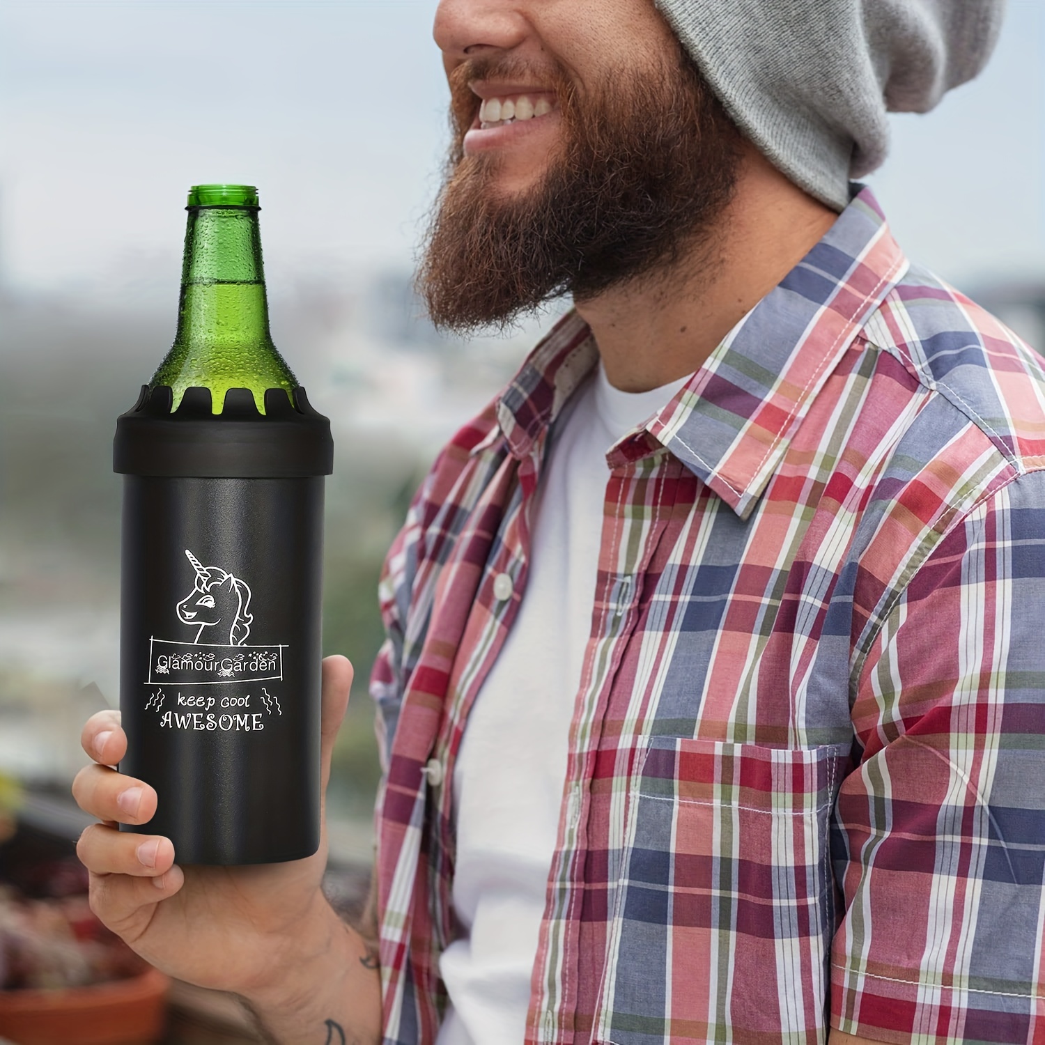 1pc Enfriador De Cerveza Enfriador De Latas Coozie Para Botellas De Vidrio  De 12 Oz Aislado Soporte Para Bebidas De Acero Inoxidable Tumbler Cooler Do