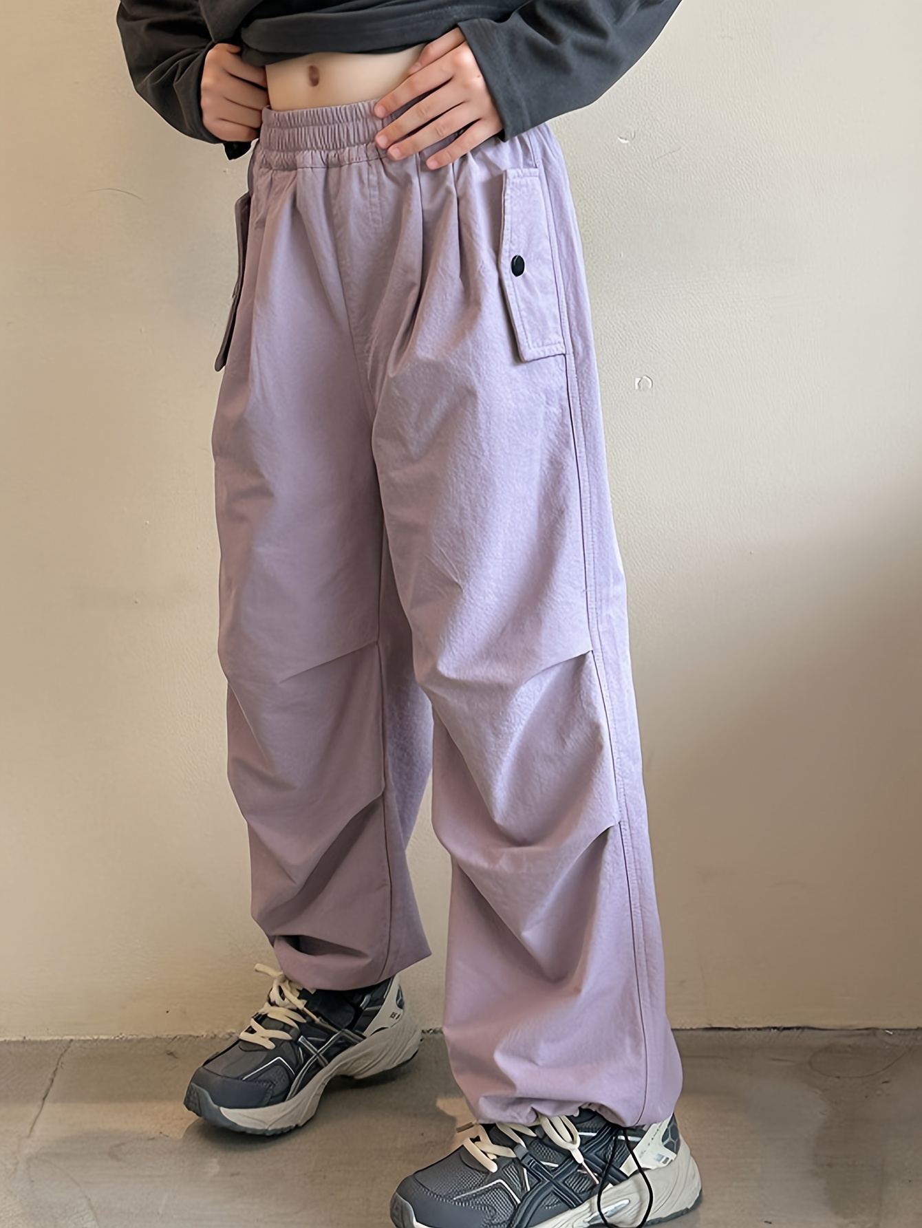 Kids Girls Cargo Pants Multi-pocket Sport Hip Hop Dance Jogger Pants  Sweatpants