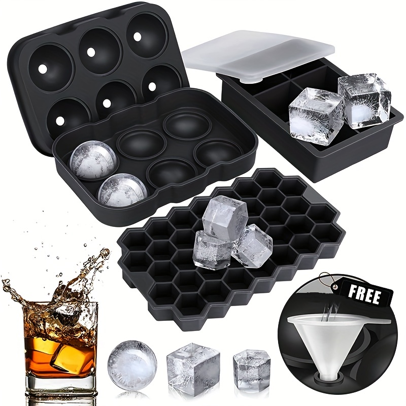 Large Silicone Ice Cube Mold With Lid - 8 Square Holes For Creative  Cocktails And Drinks - Temu