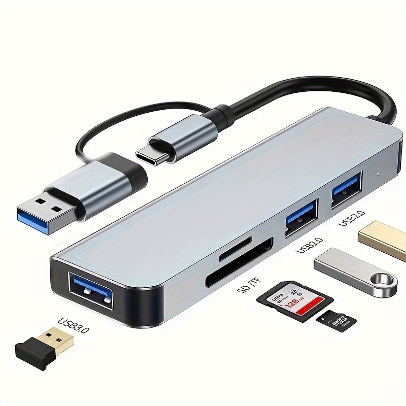 Estación de acoplamiento para MacBook Pro Air, adaptador HDMI dual para  MacBook Pro, concentrador USB C 8 en 2 con HDMI, 2 USB 3.0, lector de  tarjetas