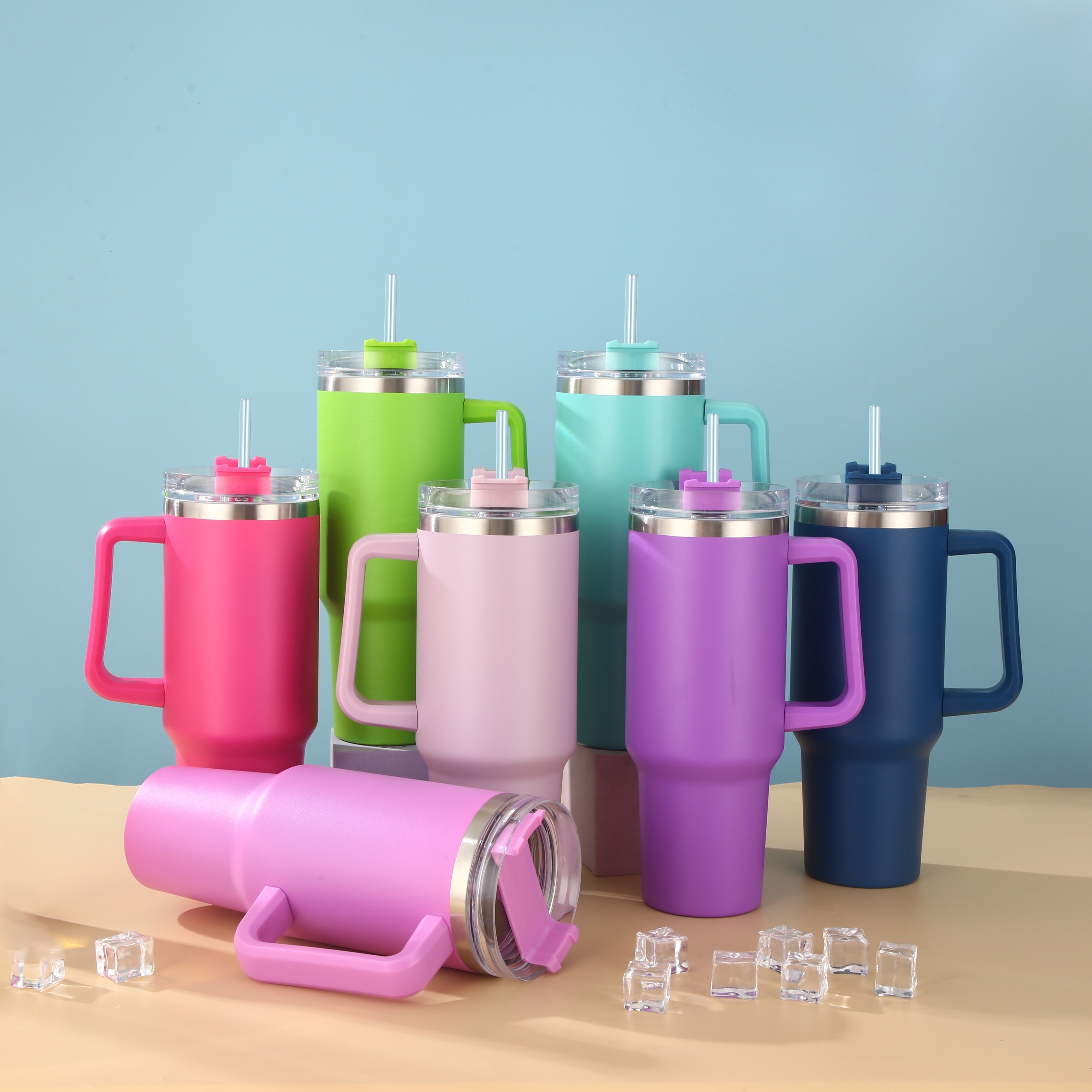 Stainless Steel Vacuum Insulated Tumbler With Lid And Straws - Temu