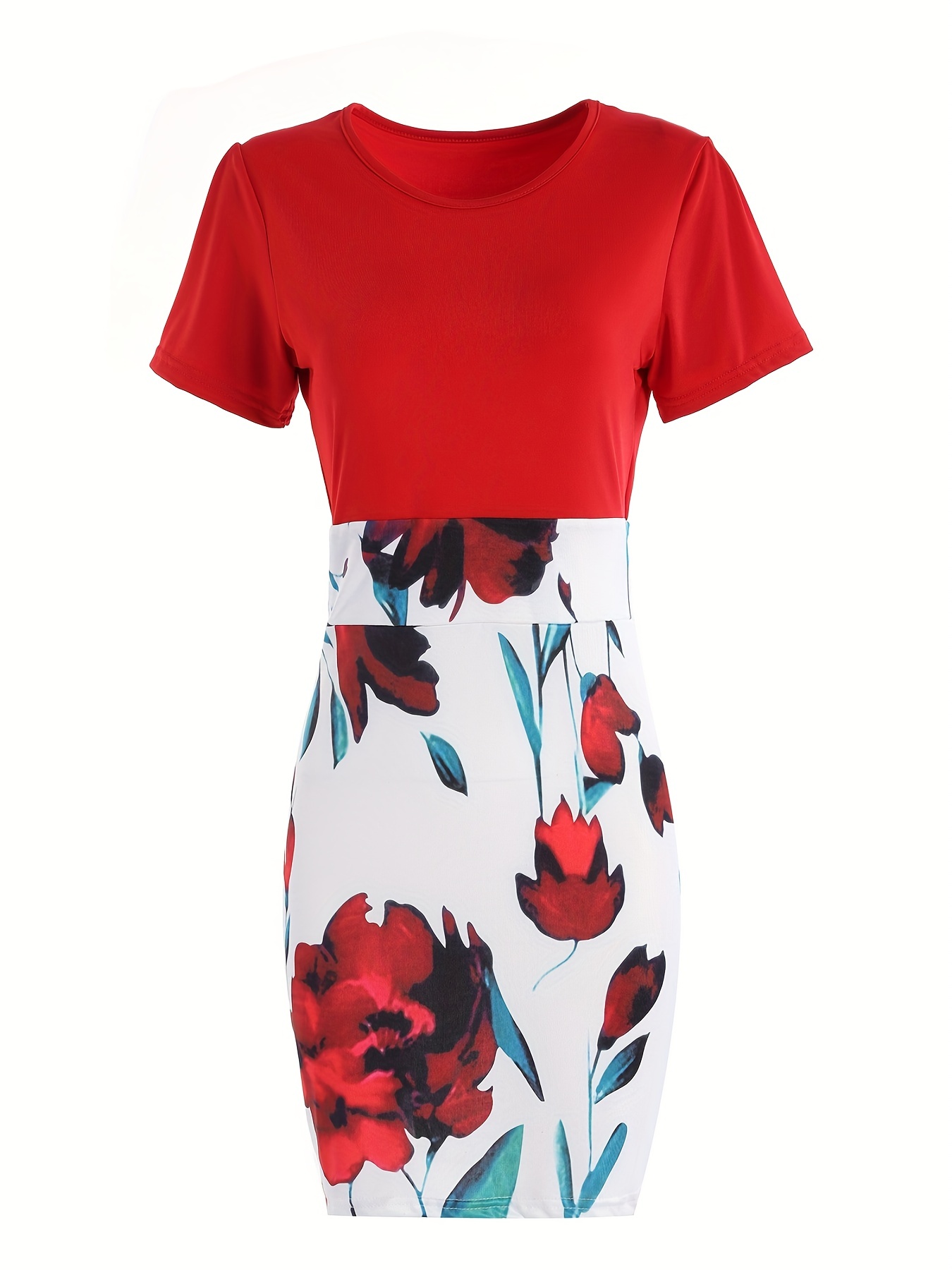 Red Dress Elegant Springs, Elegant Red Short Dress Print