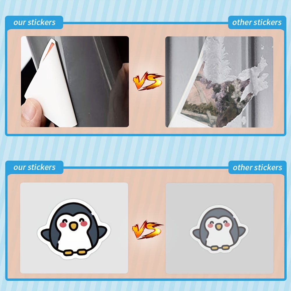 Penguin Stickers Roll, Cute Sticker Pack, Laptop,waterbottle,  Phone,skateboard,guitar,helmet,bike Decor - Temu