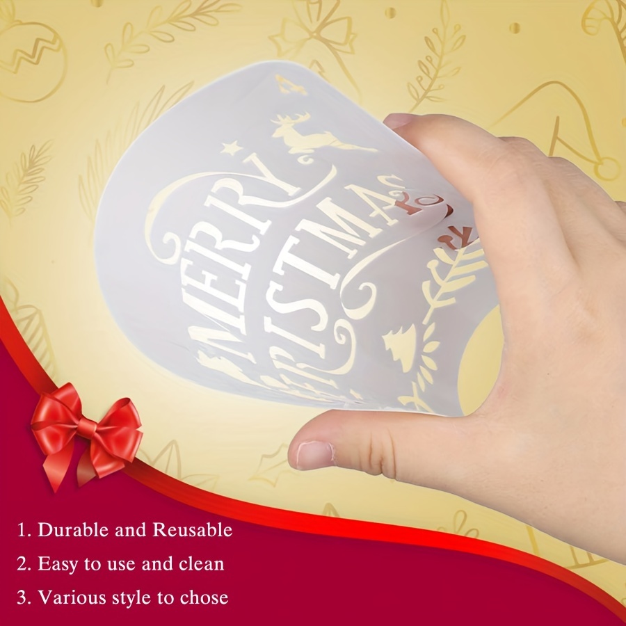 Merry Christmas Painting Stencils With Storage Metal Buckle - Temu