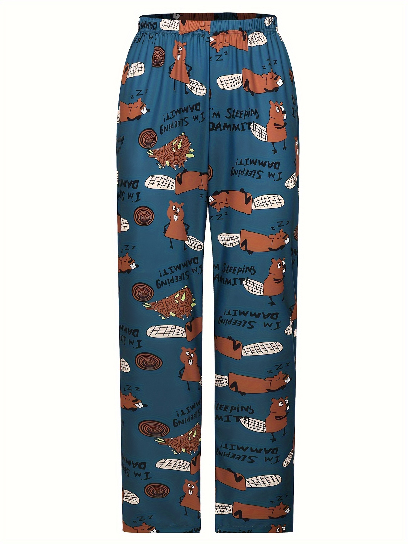 Summer Knitted Cotton Cartoon Duck Mens Pajama Sets Men's